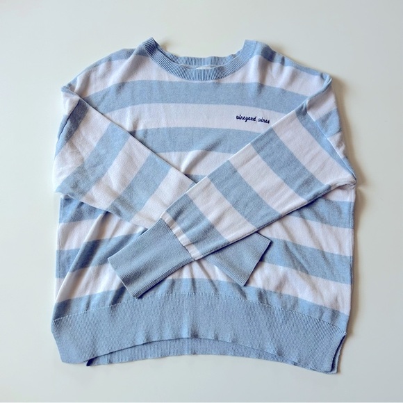 Vineyard Vines Blue & White Striped Pullover Sweater size L - Picture 11 of 13